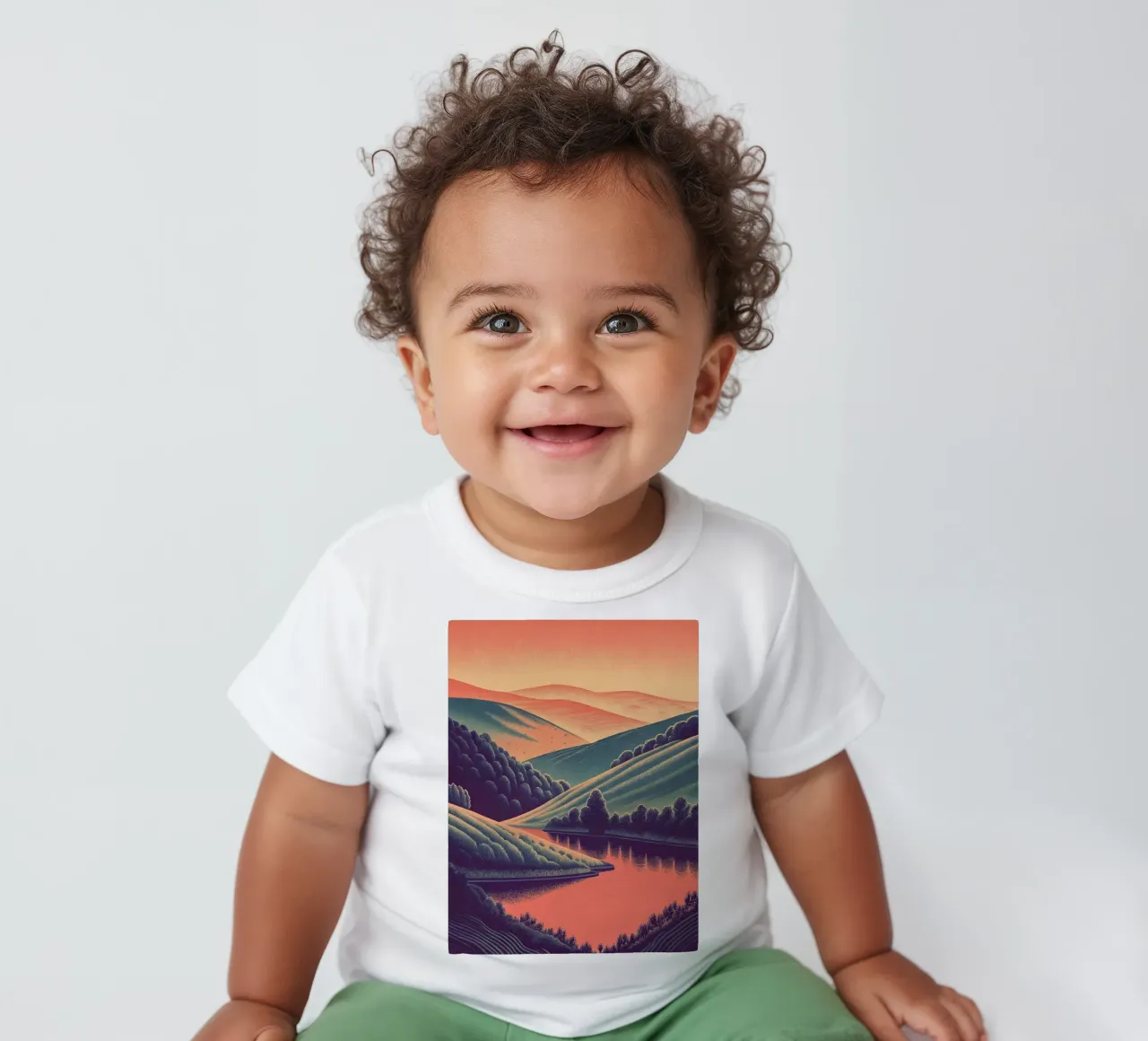 Un paesaggio minimalista di colline ondulate maglietta neonato da Artistic-shop