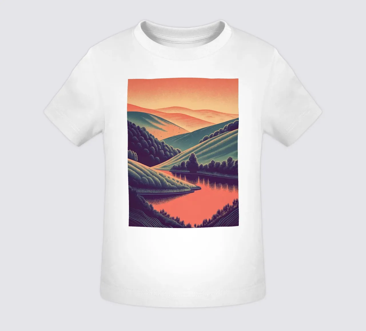 Un paesaggio minimalista di colline ondulate maglietta neonato da Artistic-shop