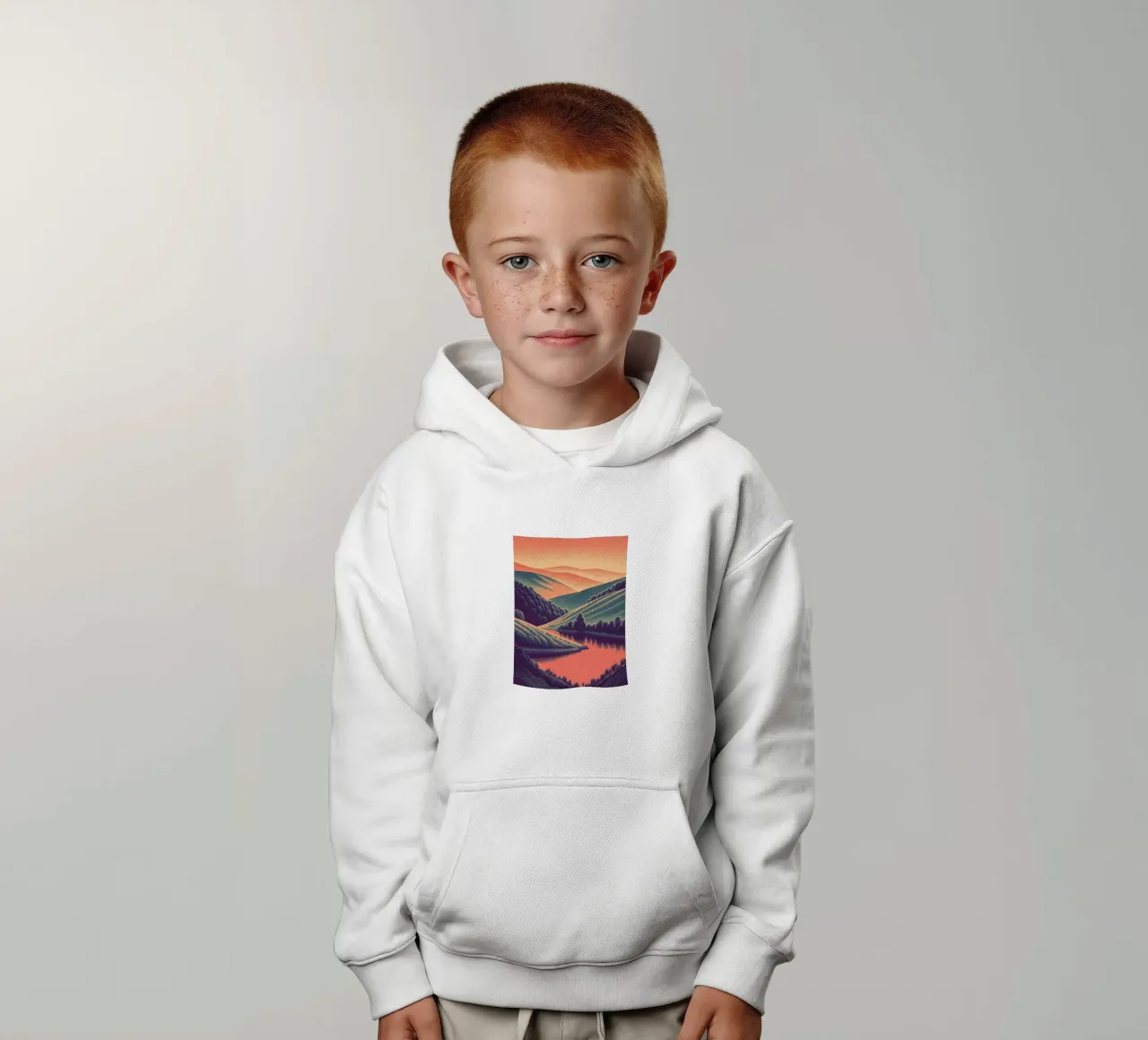 Un paesaggio minimalista di colline ondulate felpa bambino con cappuccio da Artistic-shop