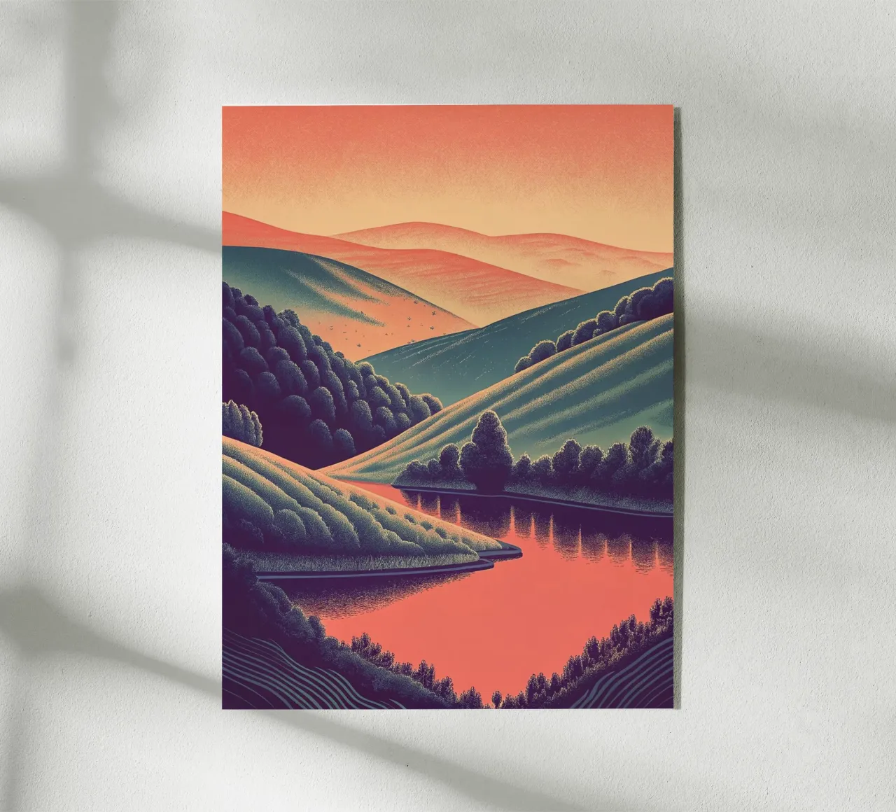 Un paesaggio minimalista di colline ondulate plexiglass da Artistic-shop