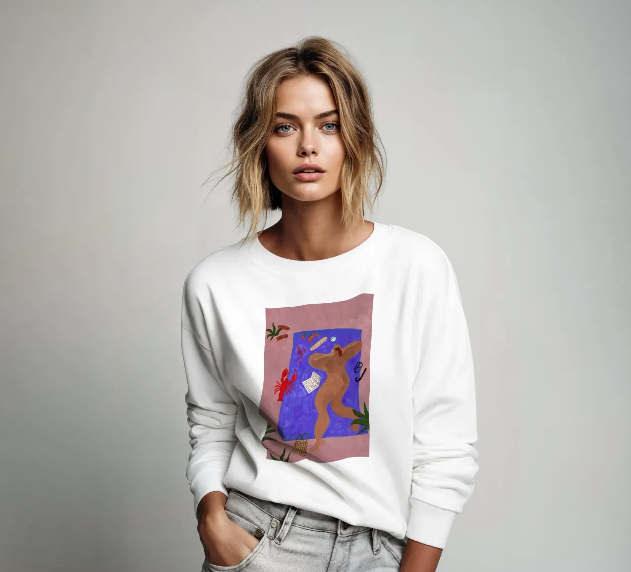 Blue Blanket sweatshirt by Nudes and Croissants