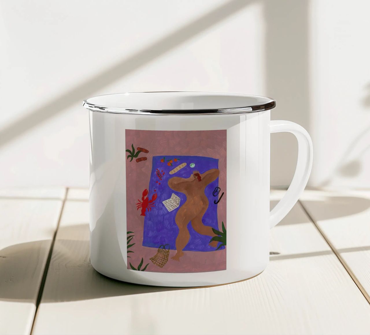 Blue Blanket tazza in smalto da Nudes and Croissants