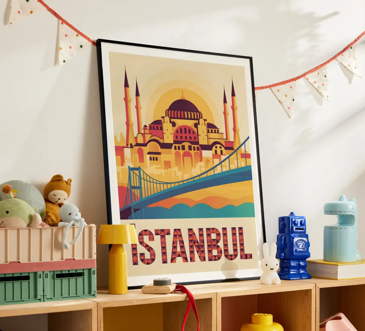 Istanbul retro Reiseposter poster con telaio in plastica da Vintage Travel Art
