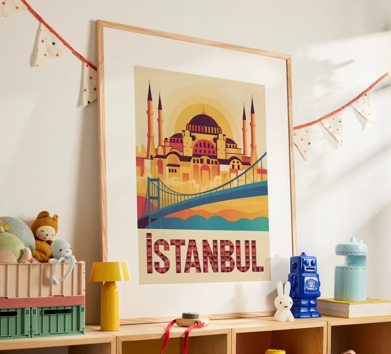 Istanbul retro Reiseposter poster con telaio in plastica da Vintage Travel Art
