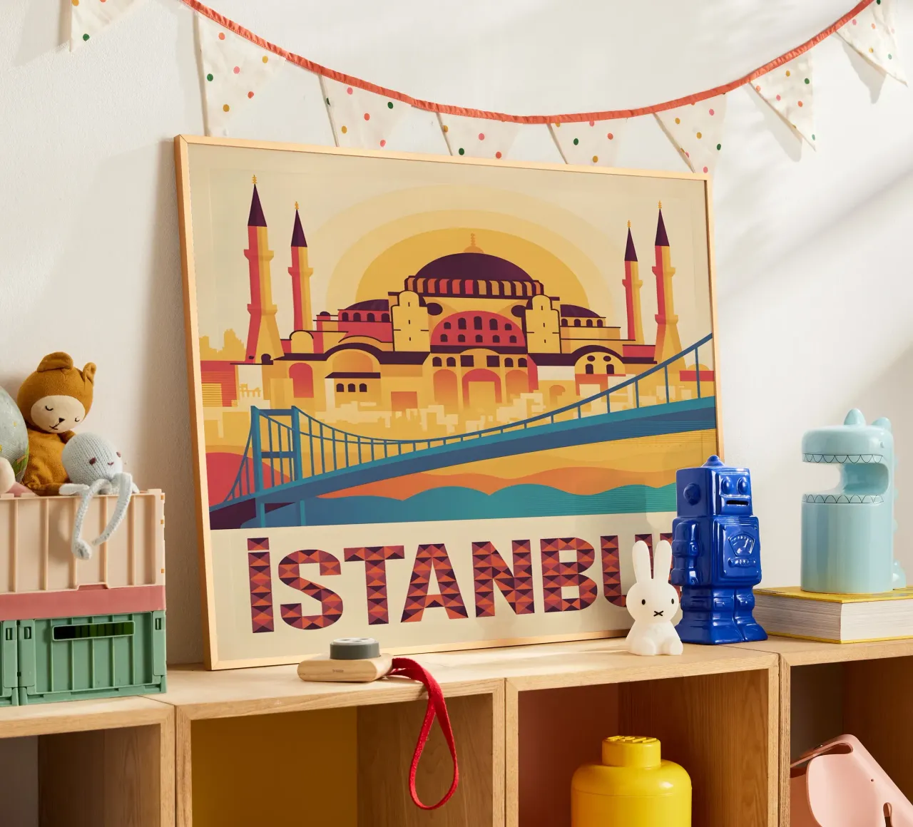Istanbul retro Reiseposter poster con telaio in plastica da Vintage Travel Art