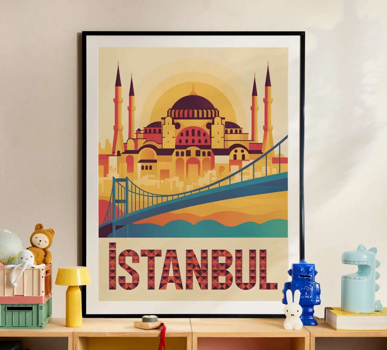 Istanbul retro Reiseposter poster con telaio in plastica da Vintage Travel Art