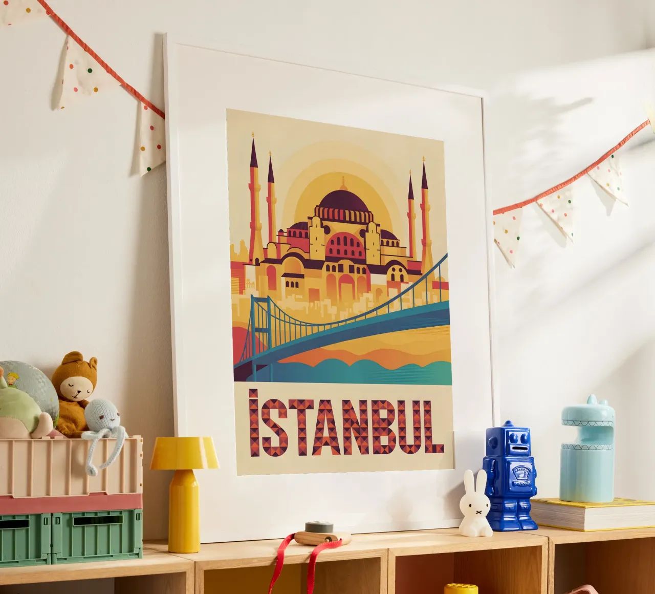 Istanbul retro Reiseposter poster con telaio in plastica da Vintage Travel Art