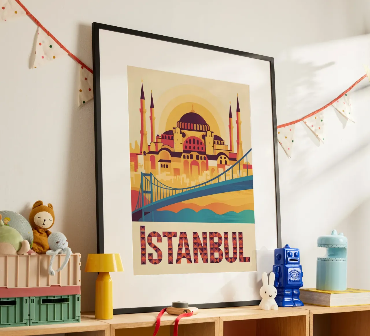 Istanbul retro Reiseposter poster con telaio in plastica da Vintage Travel Art