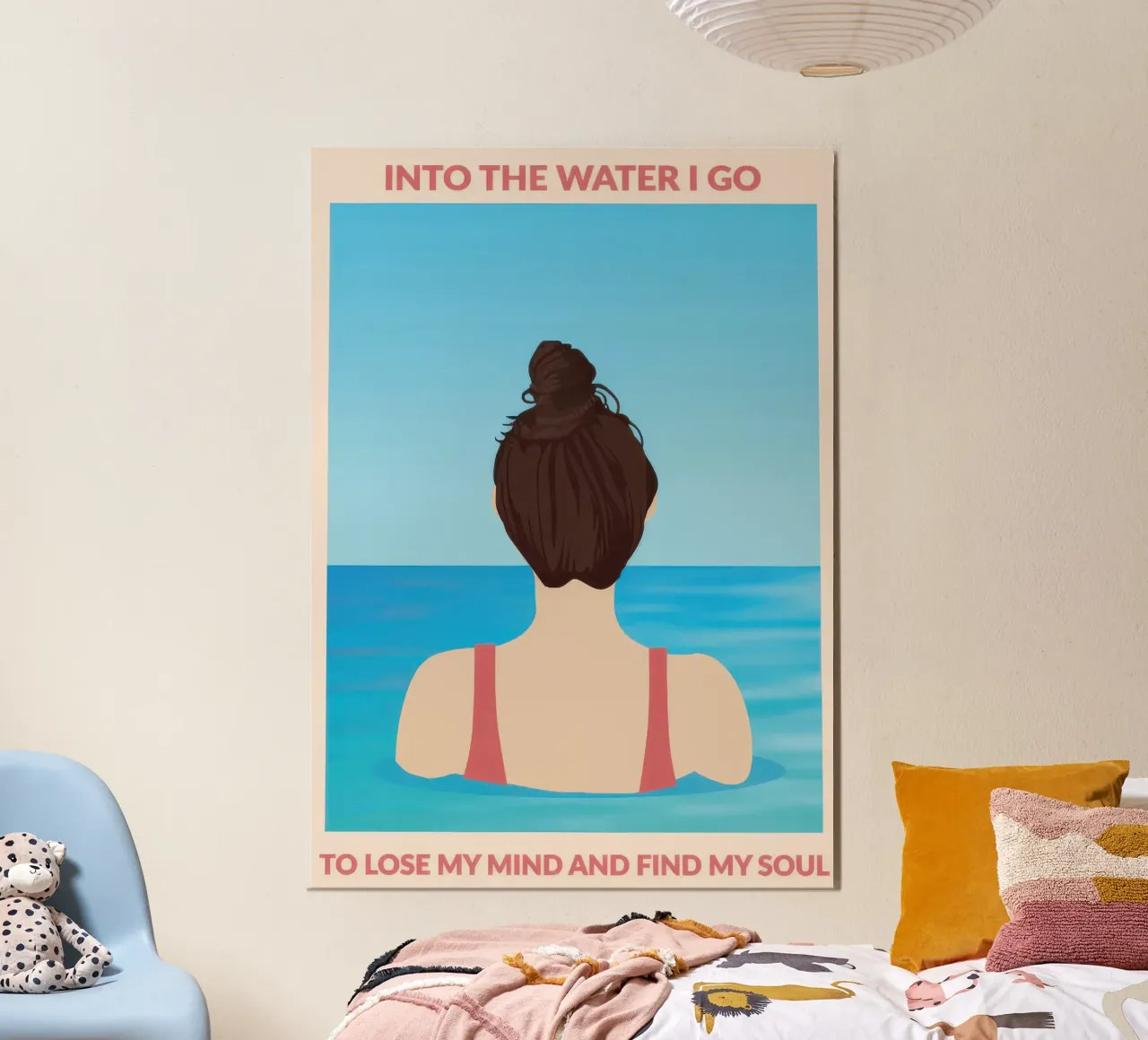 Into the Water (red) poster with wooden frame by burnet