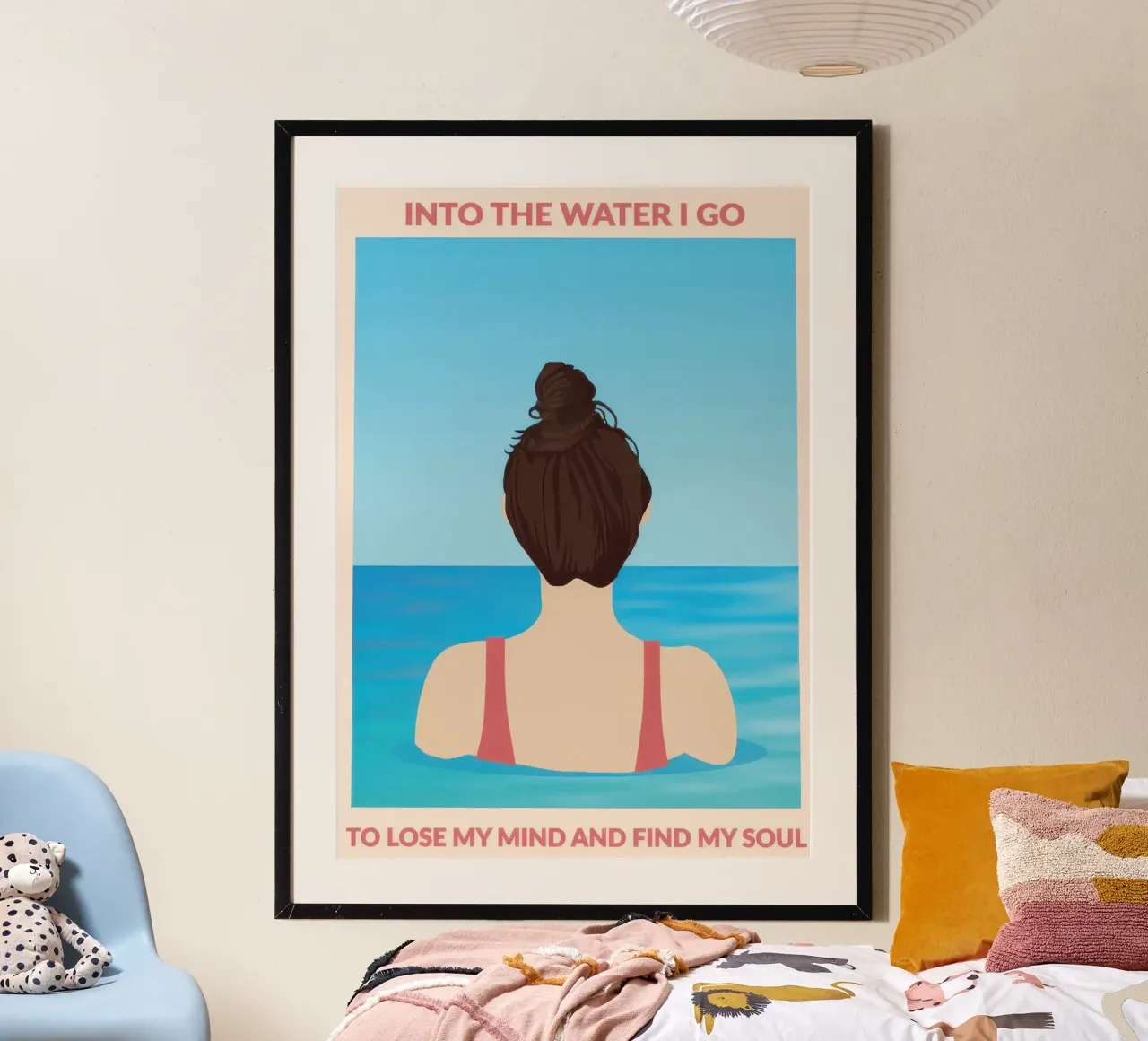 Into the Water (red) poster with wooden frame by burnet