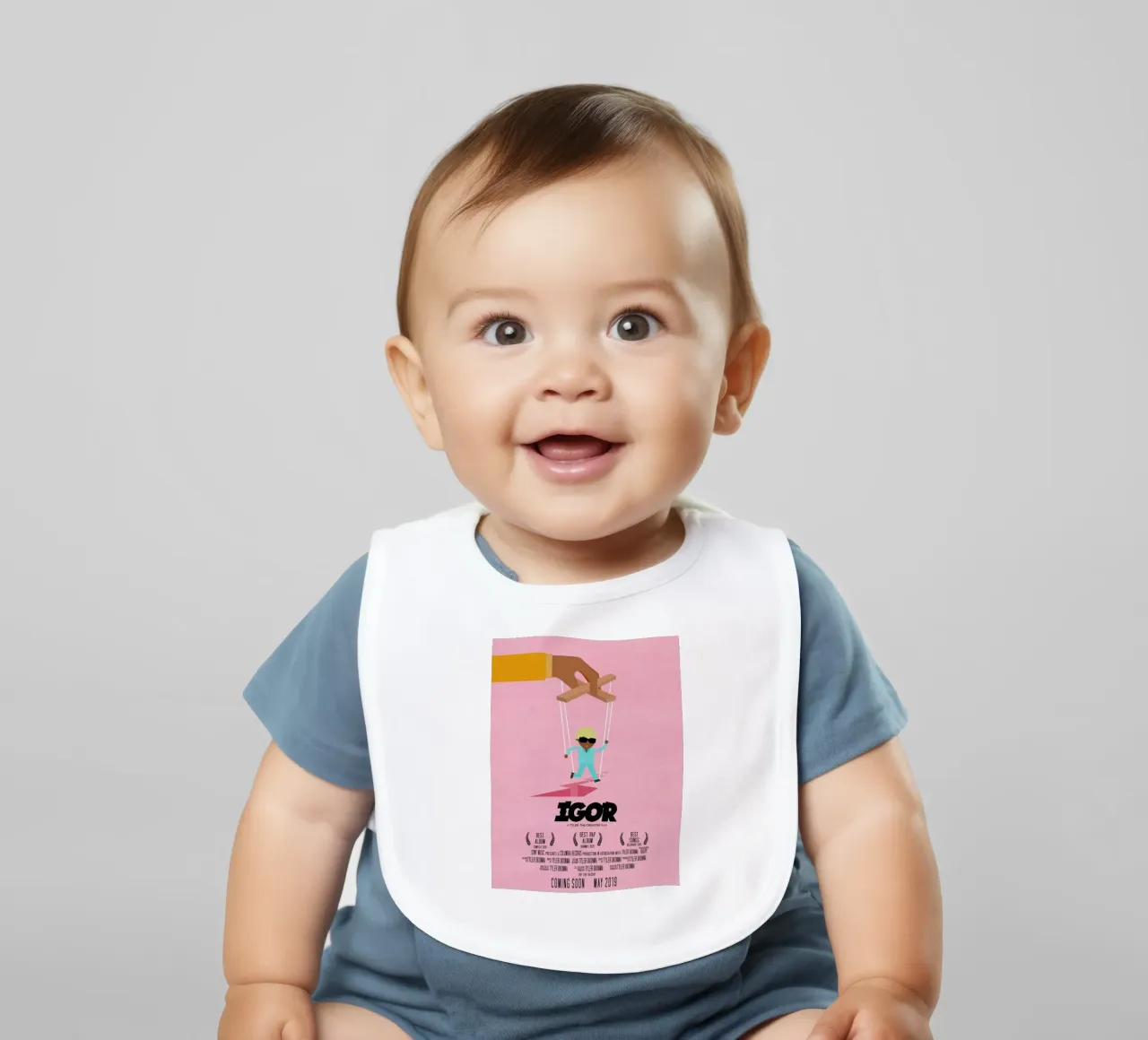 Igor Pink Concert Tyler The Creater baby bib by edanfargol