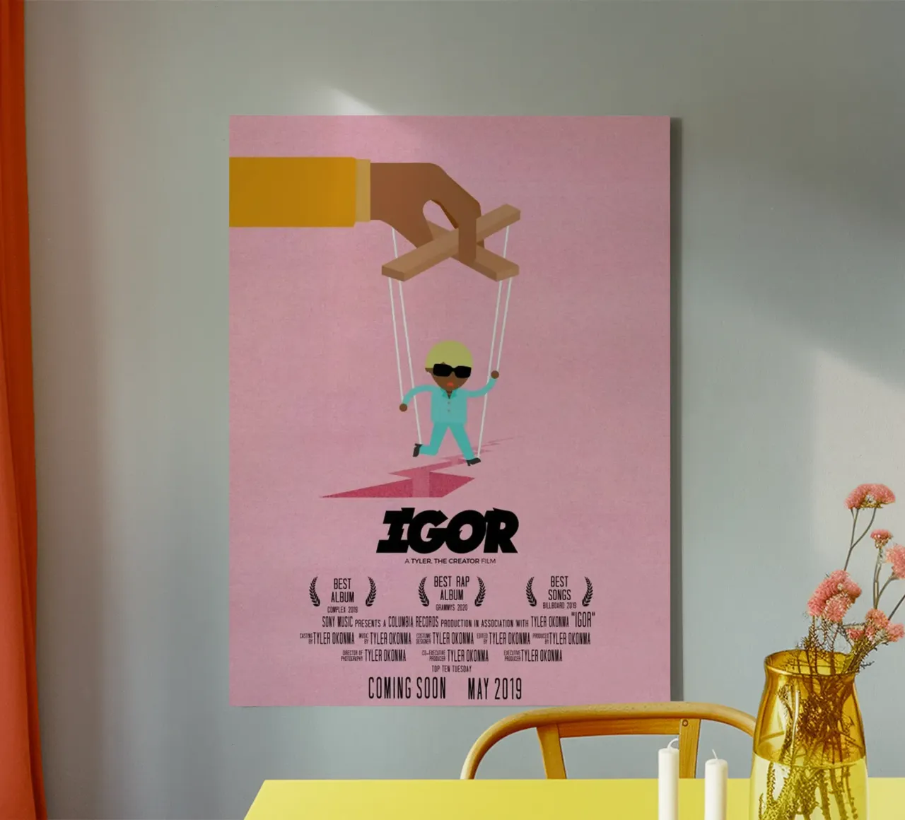 Igor Pink Concert Tyler The Creater tela con Cornice a cassetta da edanfargol