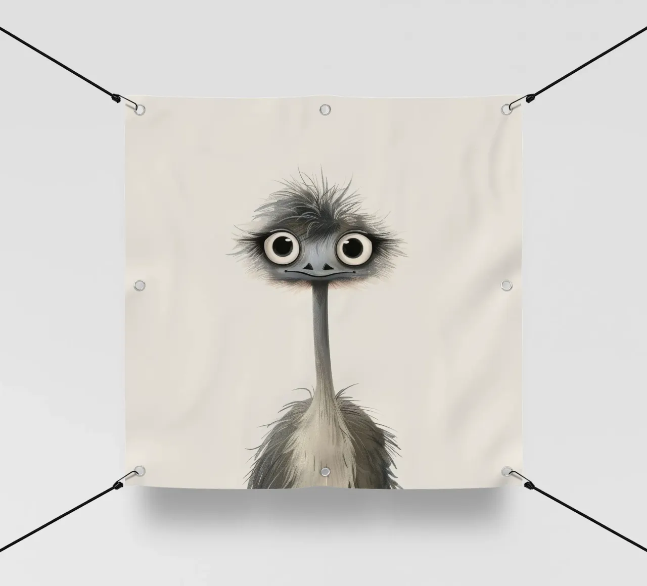 Quirky Emu - Un amico divertente e piumato telo in pvc da DesignDoodle