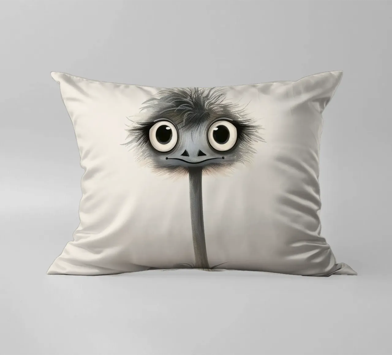 Quirky Emu - Un amico divertente e piumato cuscino da DesignDoodle