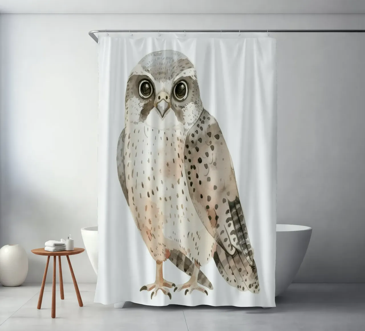 Sleek Falcon - Swift and Stylish Avian shower curtain by DesignDoodle