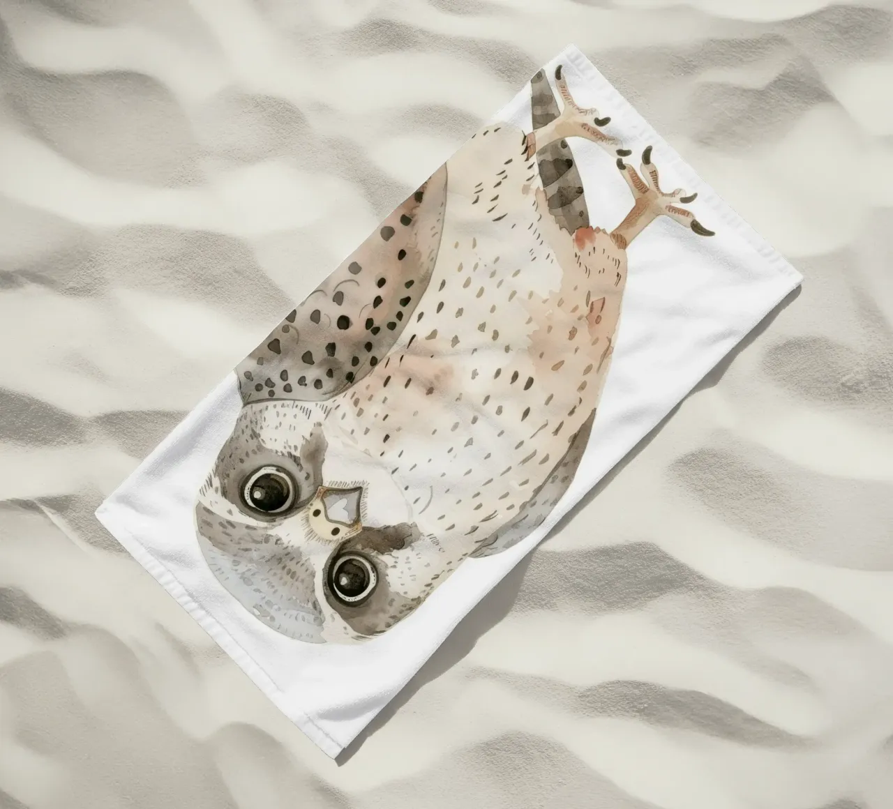 Sleek Falcon - Swift and Stylish Avian beach towel by DesignDoodle