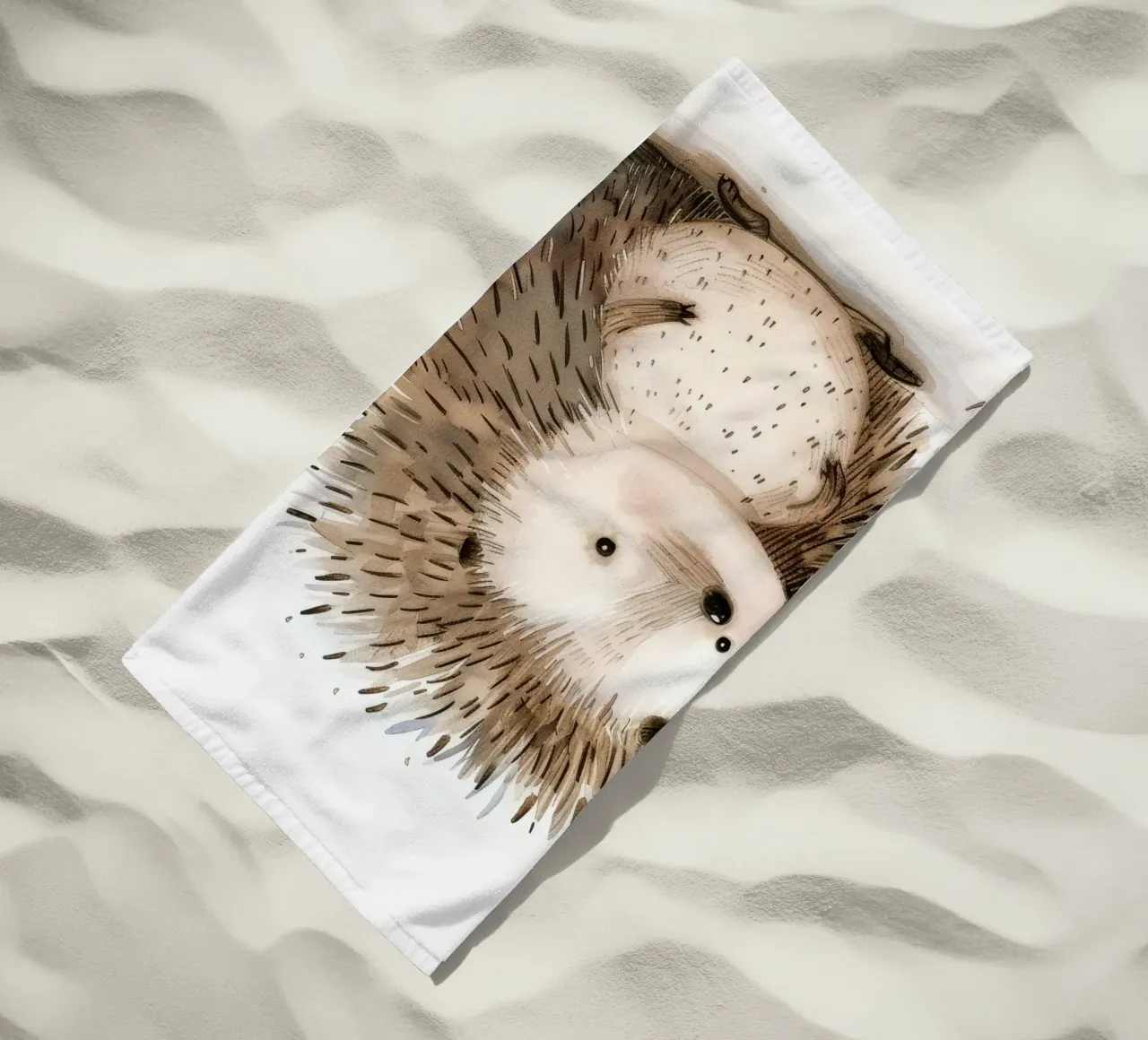 Hérisson enjoué - La nature en pointes serviette de plage de DesignDoodle