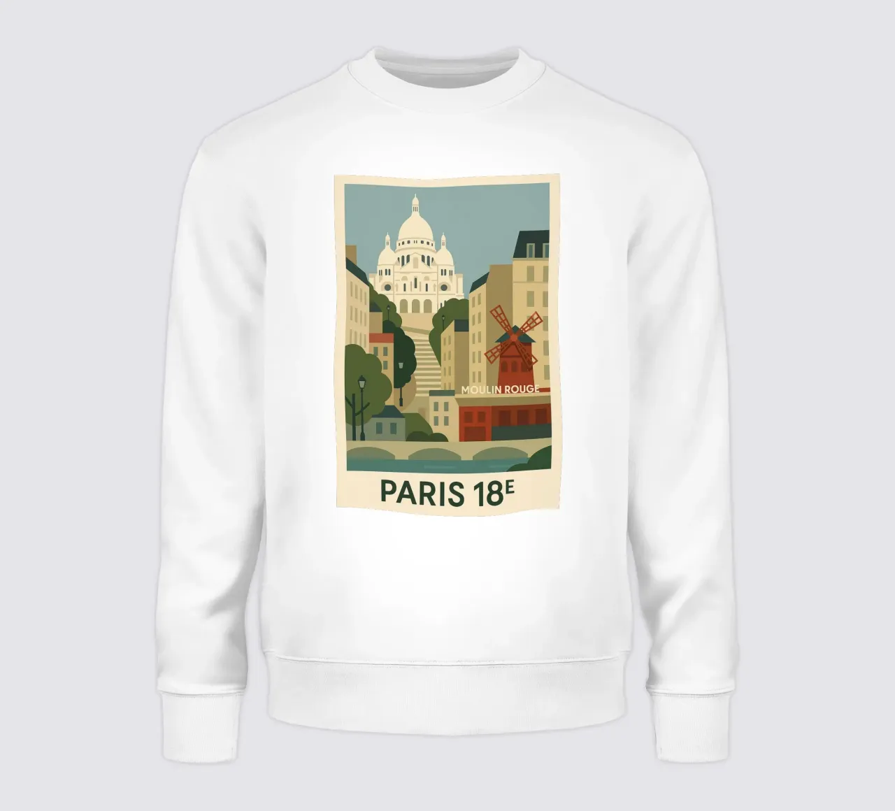 Parigi 18ᵉ - Montmartre e Moulin Rouge felpa da JETLAG | affiches voyage