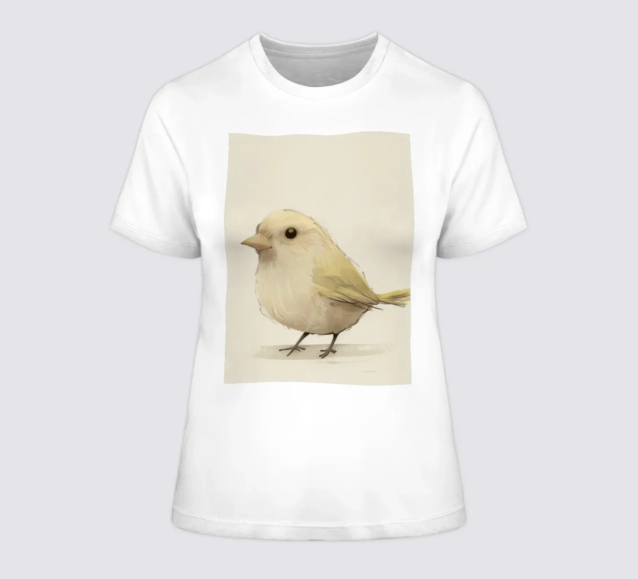 Delicate Yellow Bird - A Touch of Nature's Charm women's fitted t-shirt by DesignDoodle