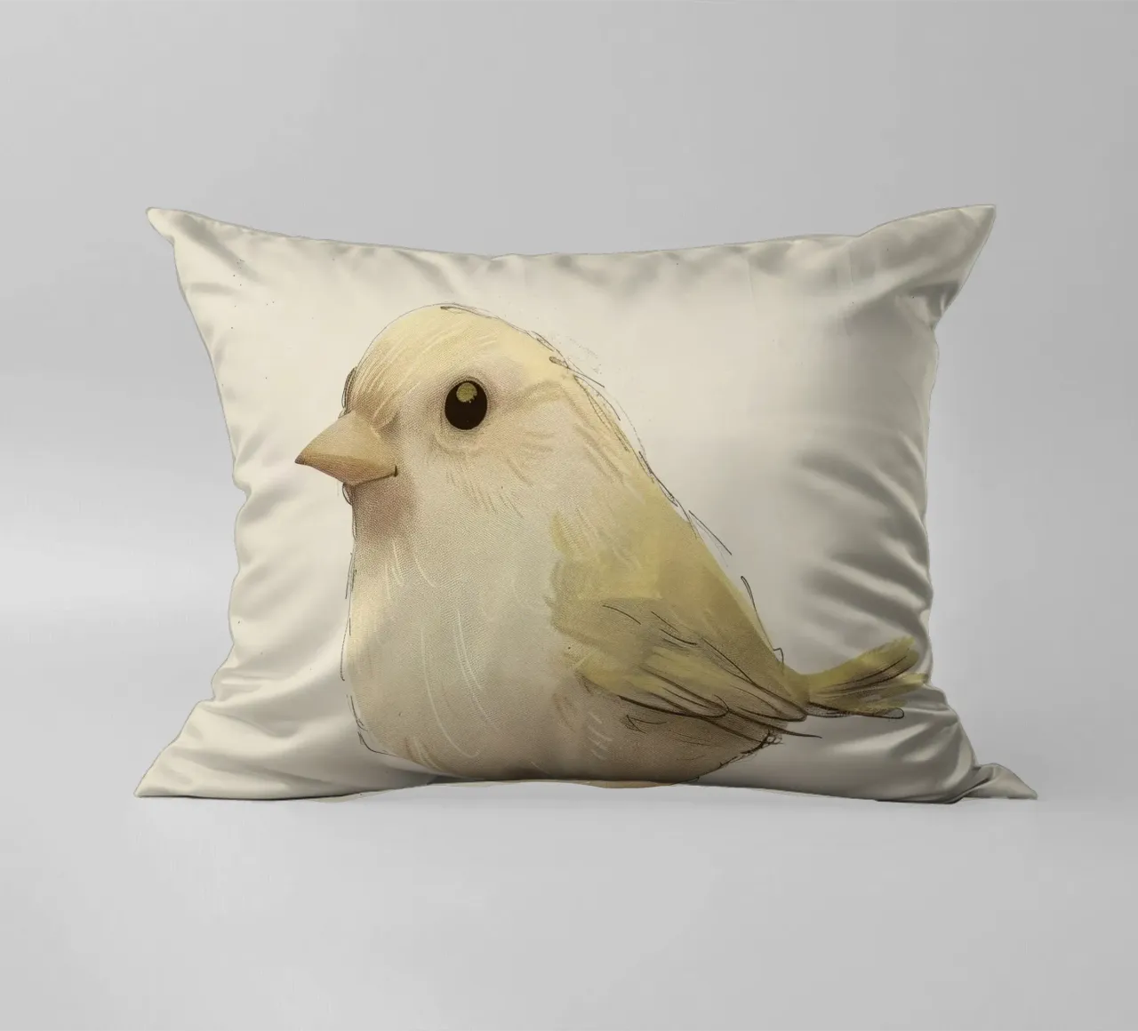 Delicate Yellow Bird - A Touch of Nature's Charm decorative cushion by DesignDoodle
