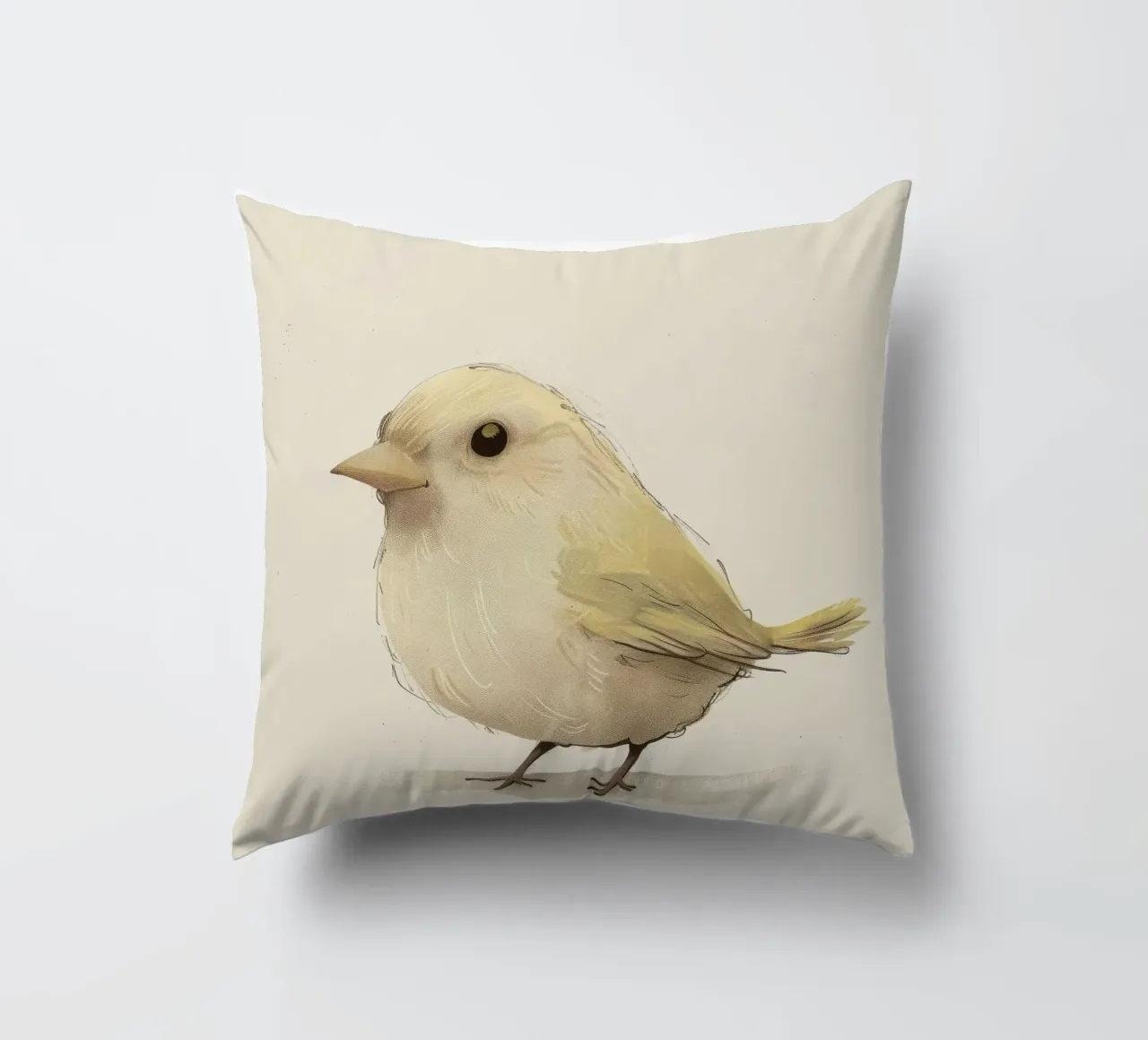 Delicate Yellow Bird - A Touch of Nature's Charm decorative cushion by DesignDoodle