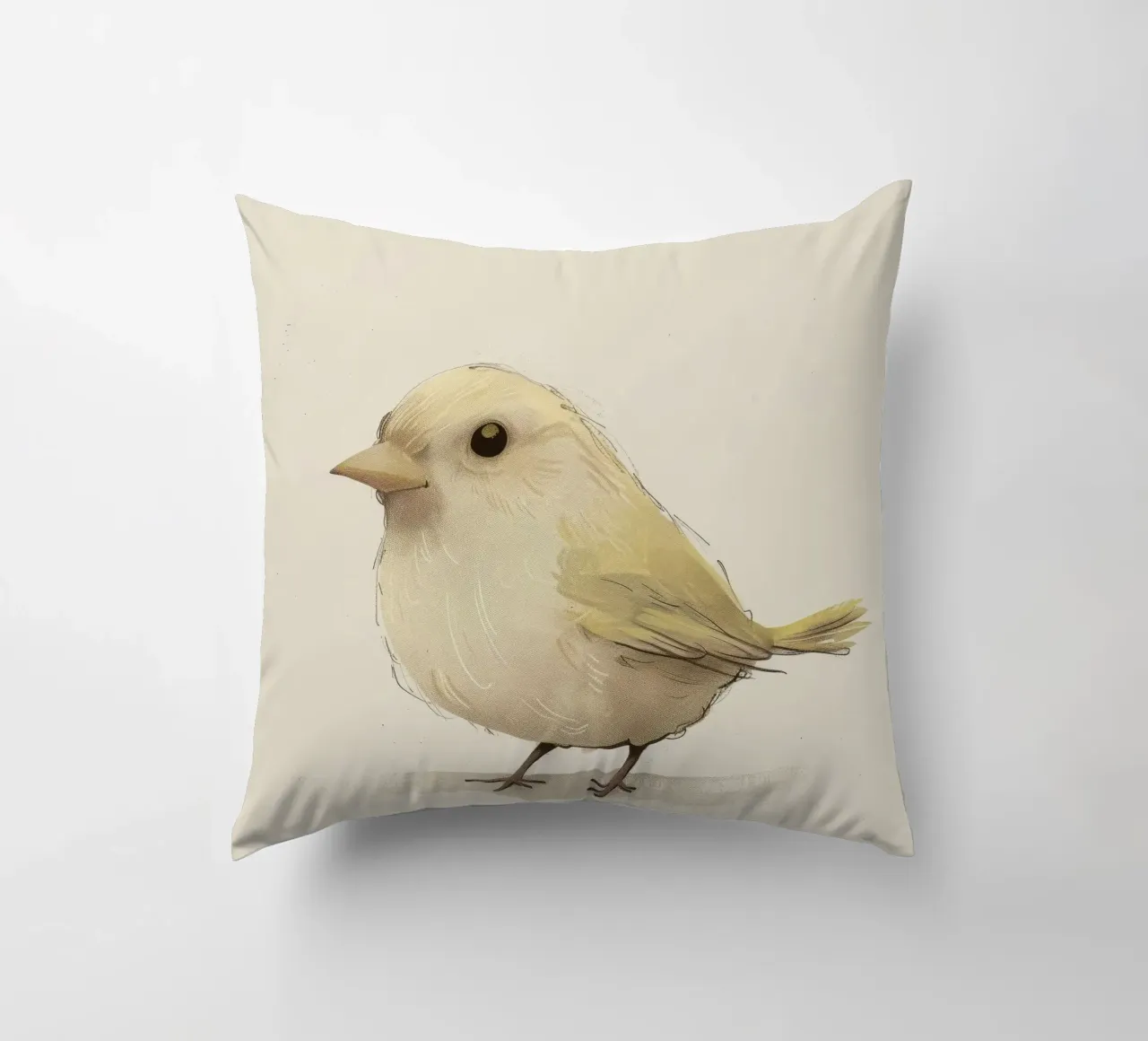 Delicate Yellow Bird - A Touch of Nature's Charm decorative cushion by DesignDoodle