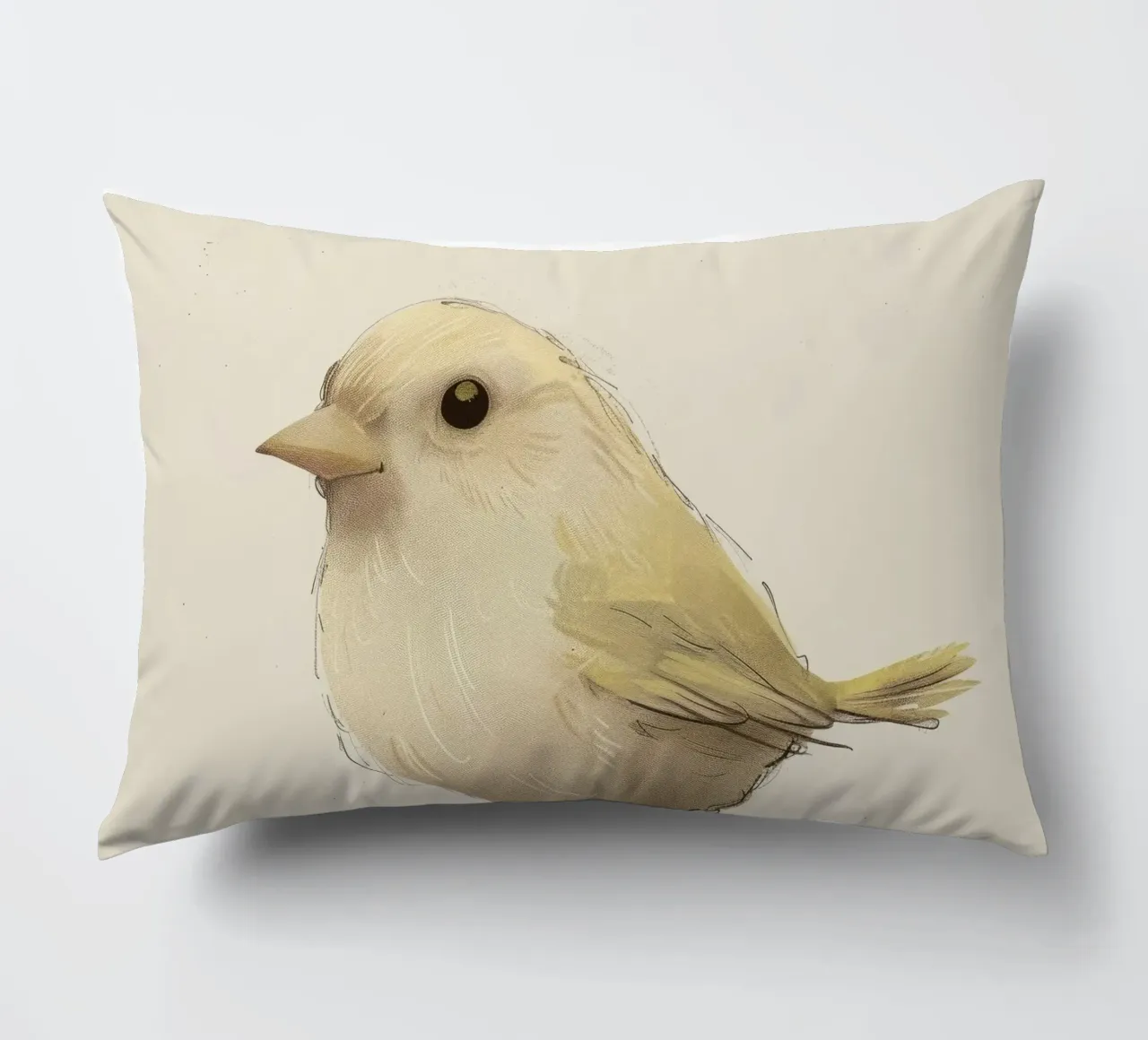 Delicate Yellow Bird - A Touch of Nature's Charm decorative cushion by DesignDoodle