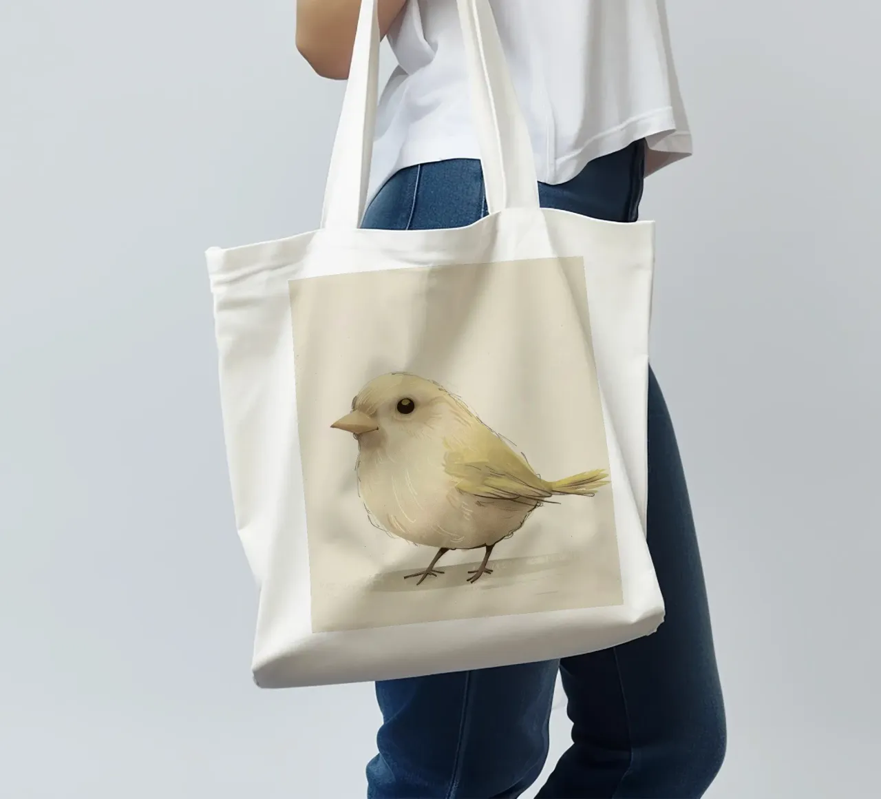 Delicate Yellow Bird - A Touch of Nature's Charm tote bag by DesignDoodle