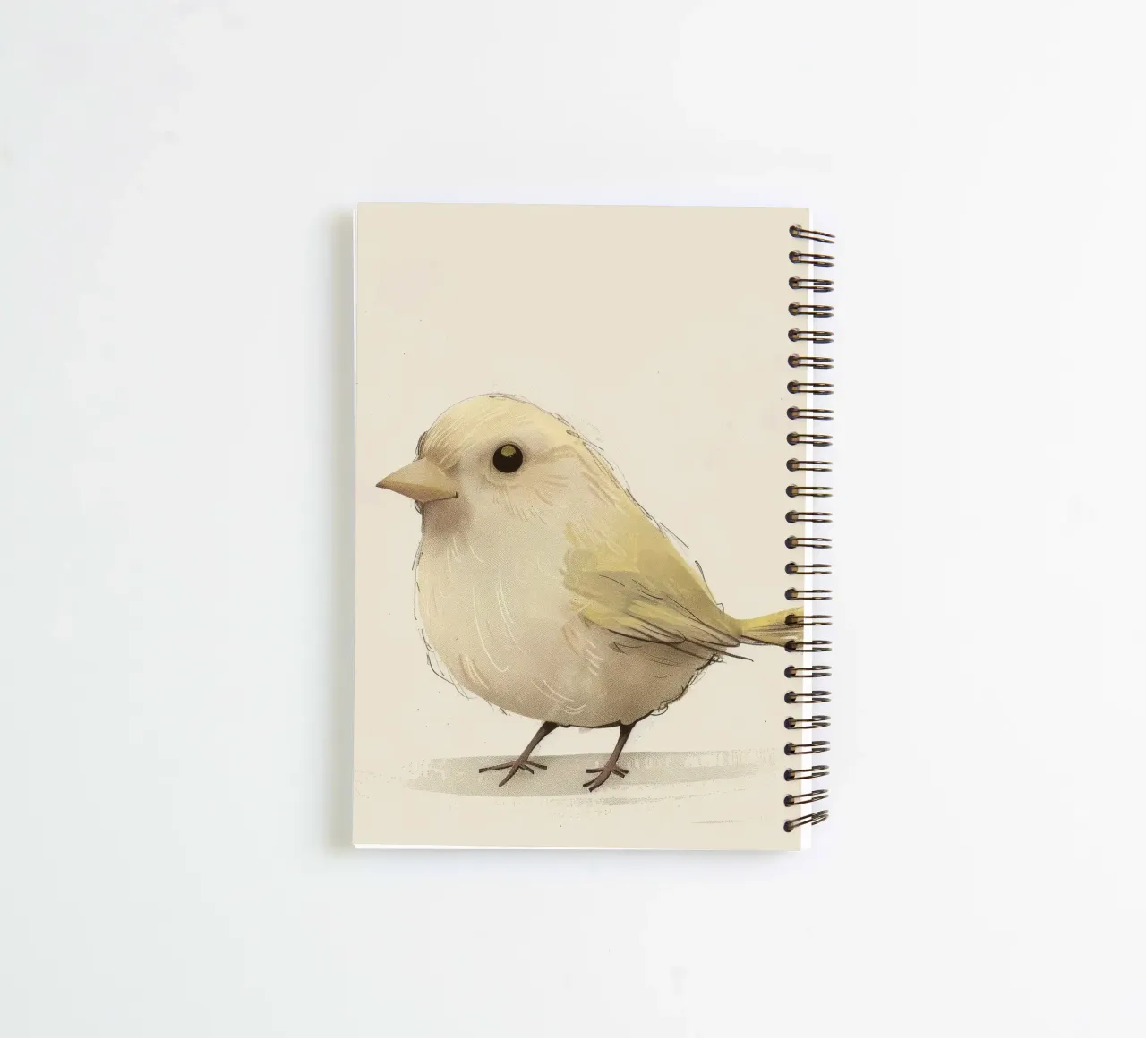 Delicate Yellow Bird - A Touch of Nature's Charm spiral notebook by DesignDoodle