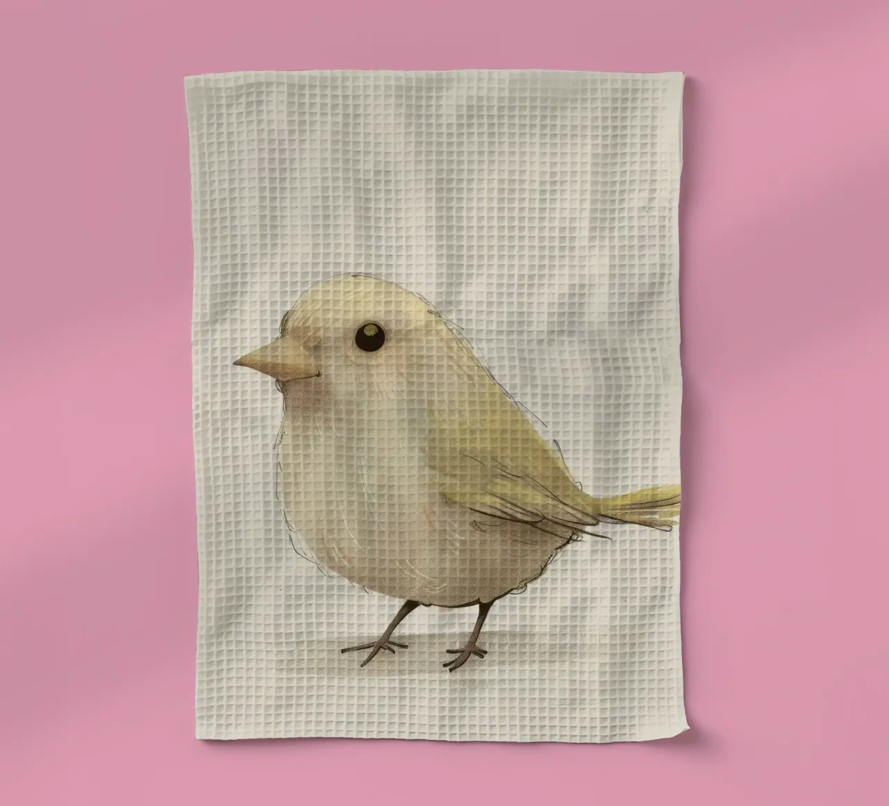 Oiseau jaune délicat - Une touche de charme naturel torchon de DesignDoodle