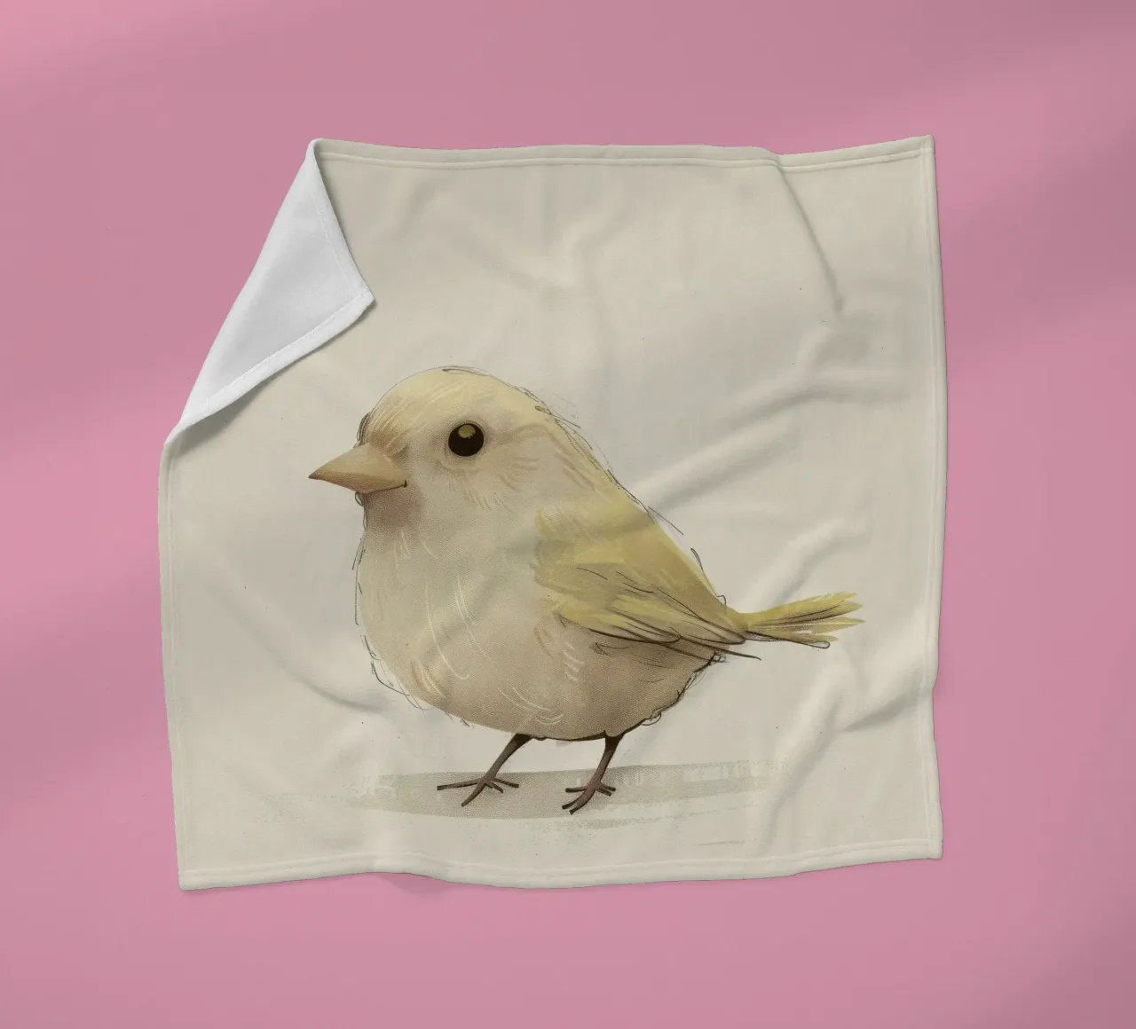 Delicate Yellow Bird - A Touch of Nature's Charm fleece blanket by DesignDoodle