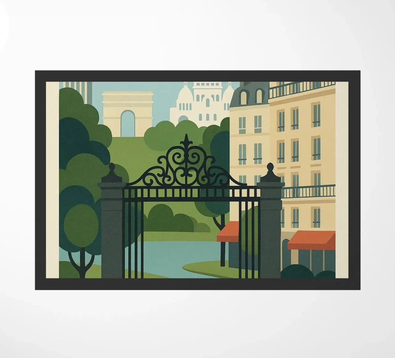 Parigi 17ᵉ - Parco e prospettive parigine zerbino da JETLAG | affiches voyage