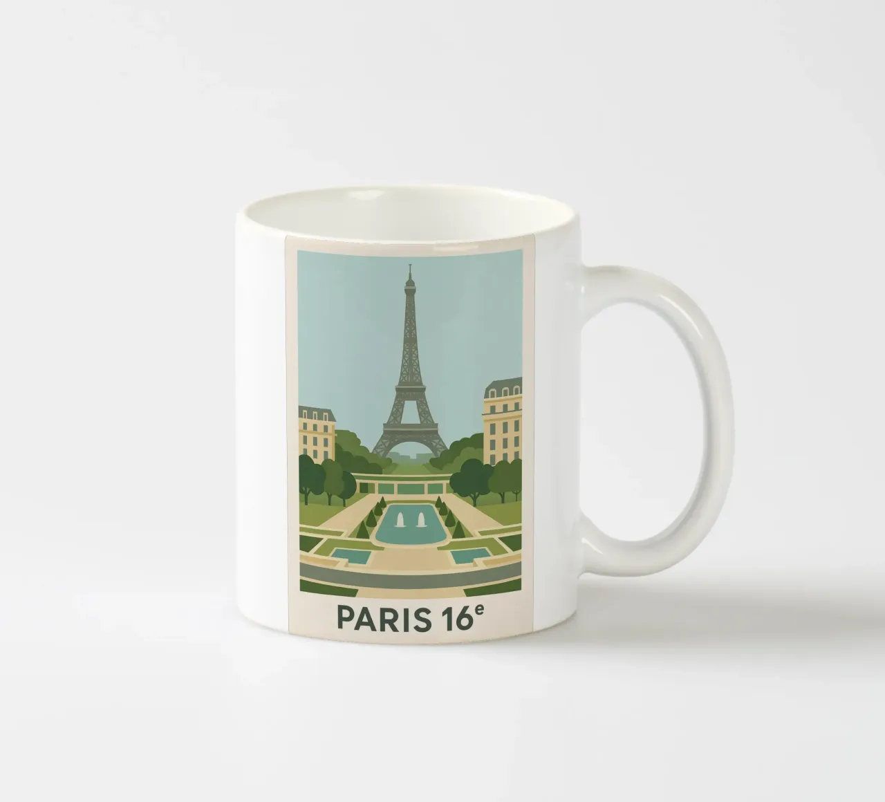 Parigi 16ᵉ - Simmetria, calma e grandezza tazza in ceramica da JETLAG | affiches voyage