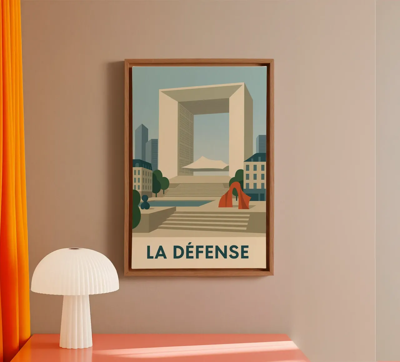 La Défense - Parisian monumentality and modernism canvas with Floater frame by JETLAG | affiches voyage