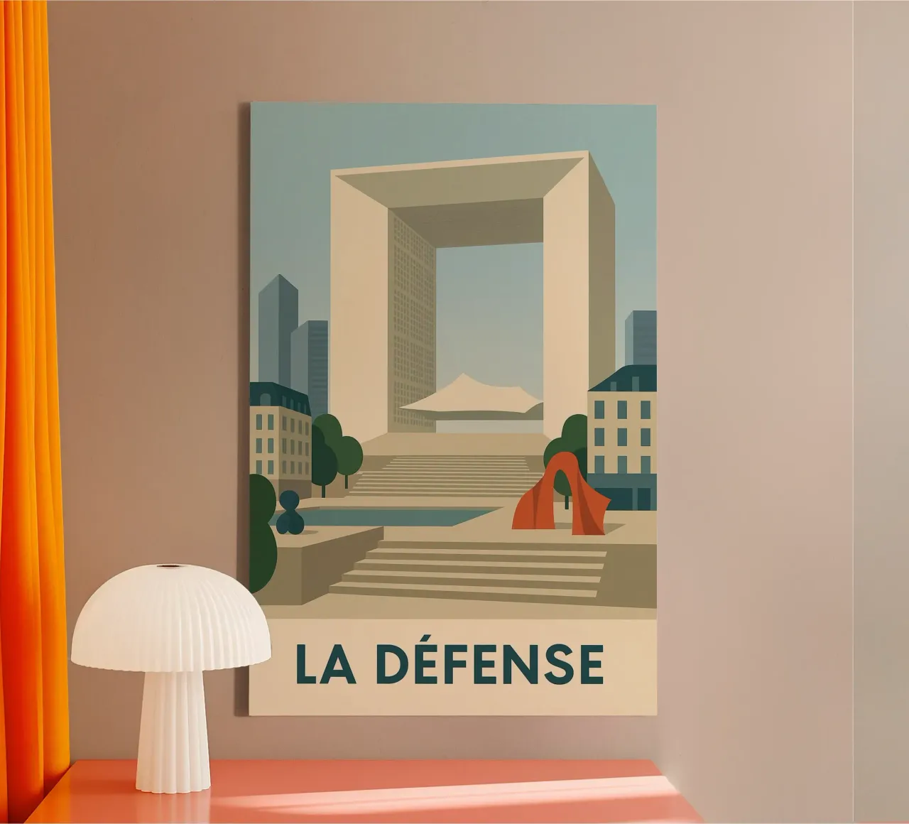 La Défense - Parisian monumentality and modernism canvas with Floater frame by JETLAG | affiches voyage