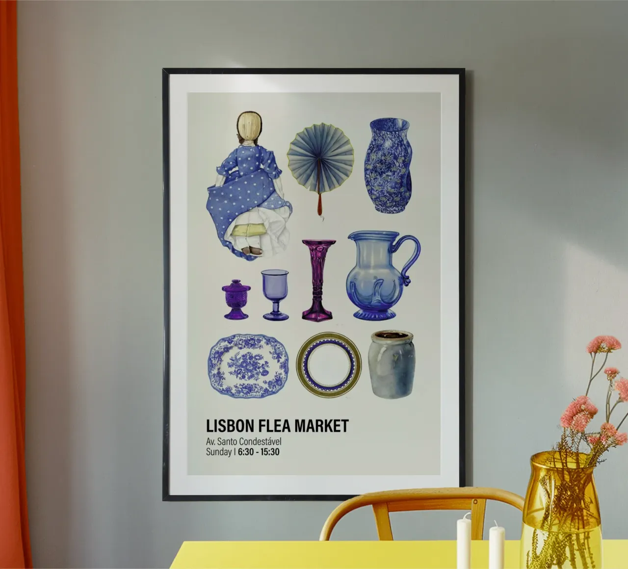 Lisbon Flea Market II poster da Vintage by JUNIQE