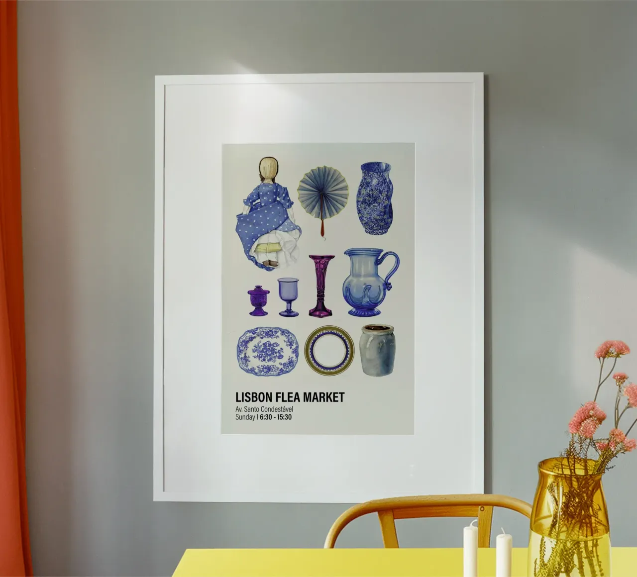 Lisbon Flea Market II poster da Vintage by JUNIQE