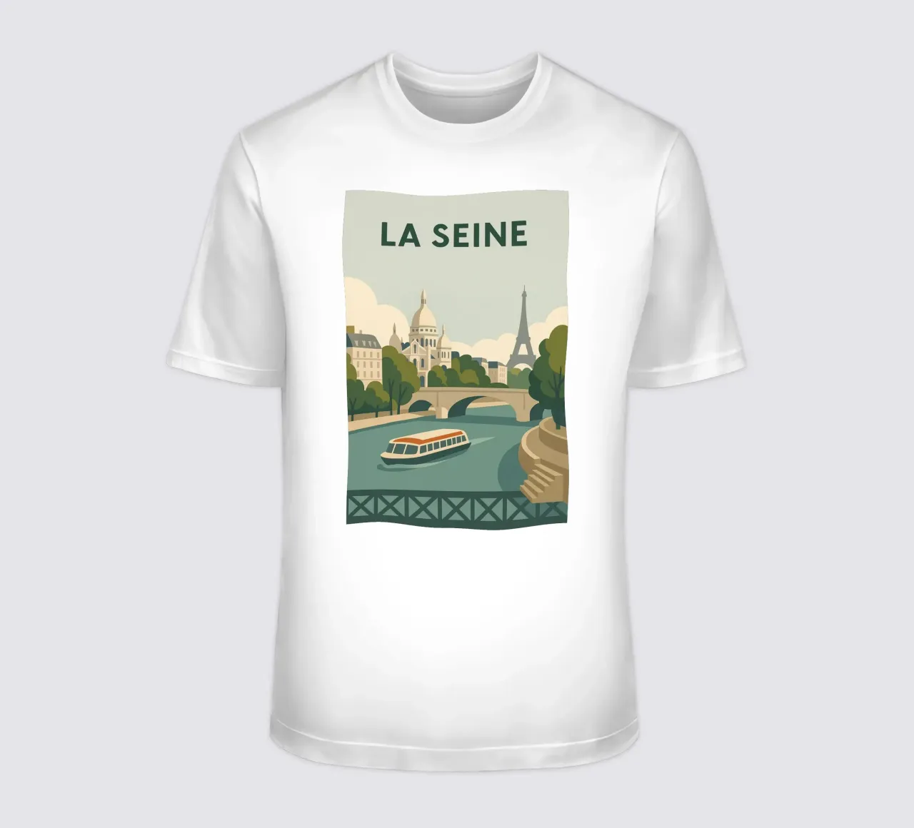 Wandeling langs de Seine - Parijs en Douceur t-shirt van JETLAG | affiches voyage