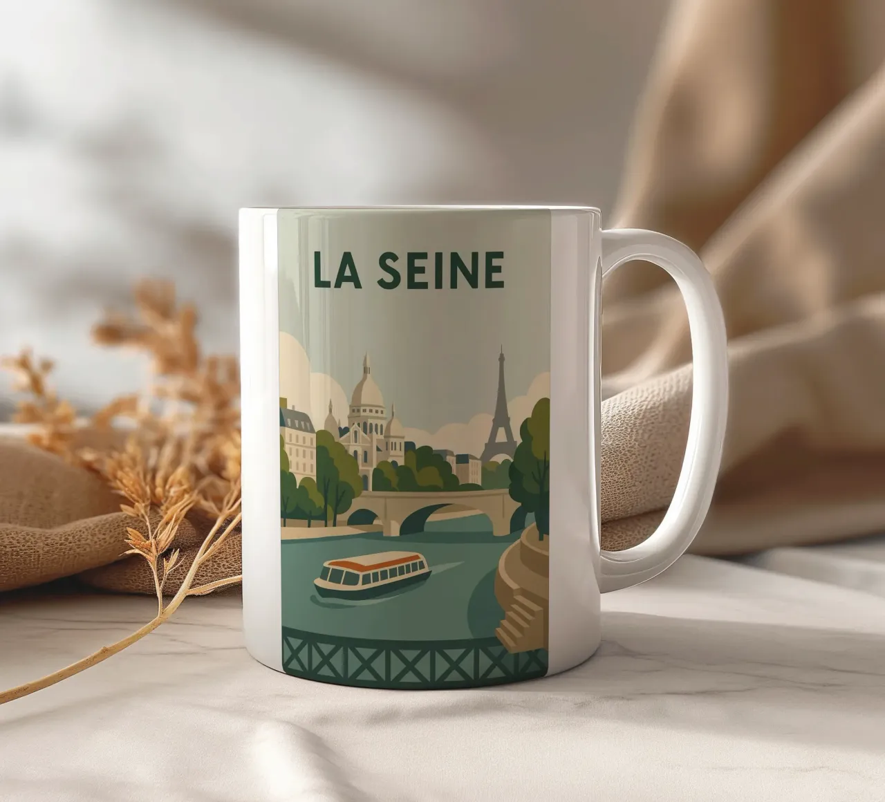 Promenade sur la Seine – Paris en Douceur mug en céramique de JETLAG | affiches voyage