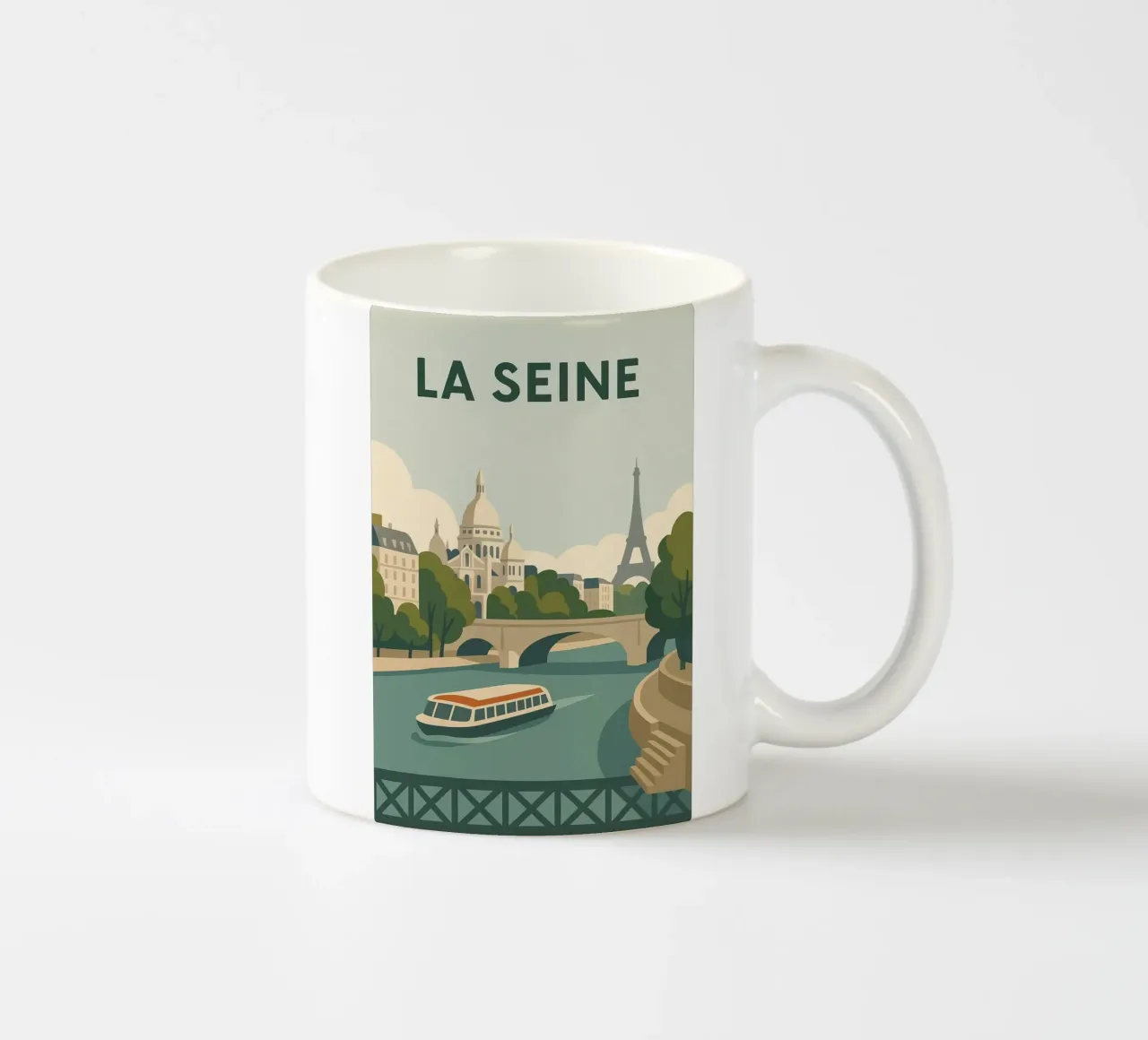 Wandeling langs de Seine - Parijs en Douceur keramische mok van JETLAG | affiches voyage