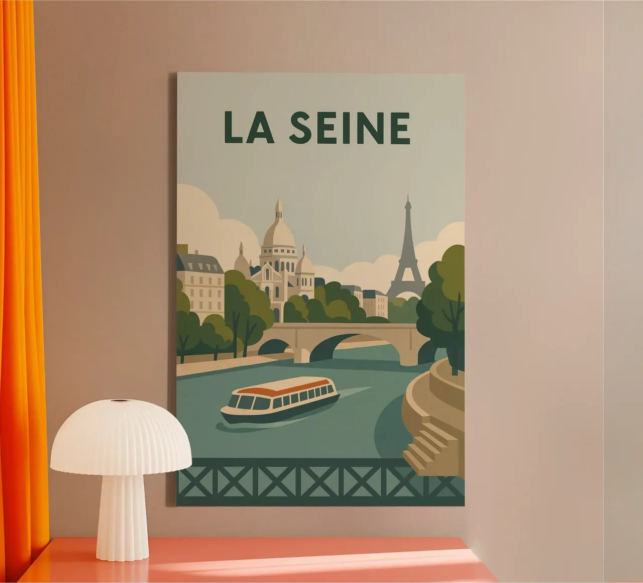 Wandeling langs de Seine - Parijs en Douceur canvas van JETLAG | affiches voyage