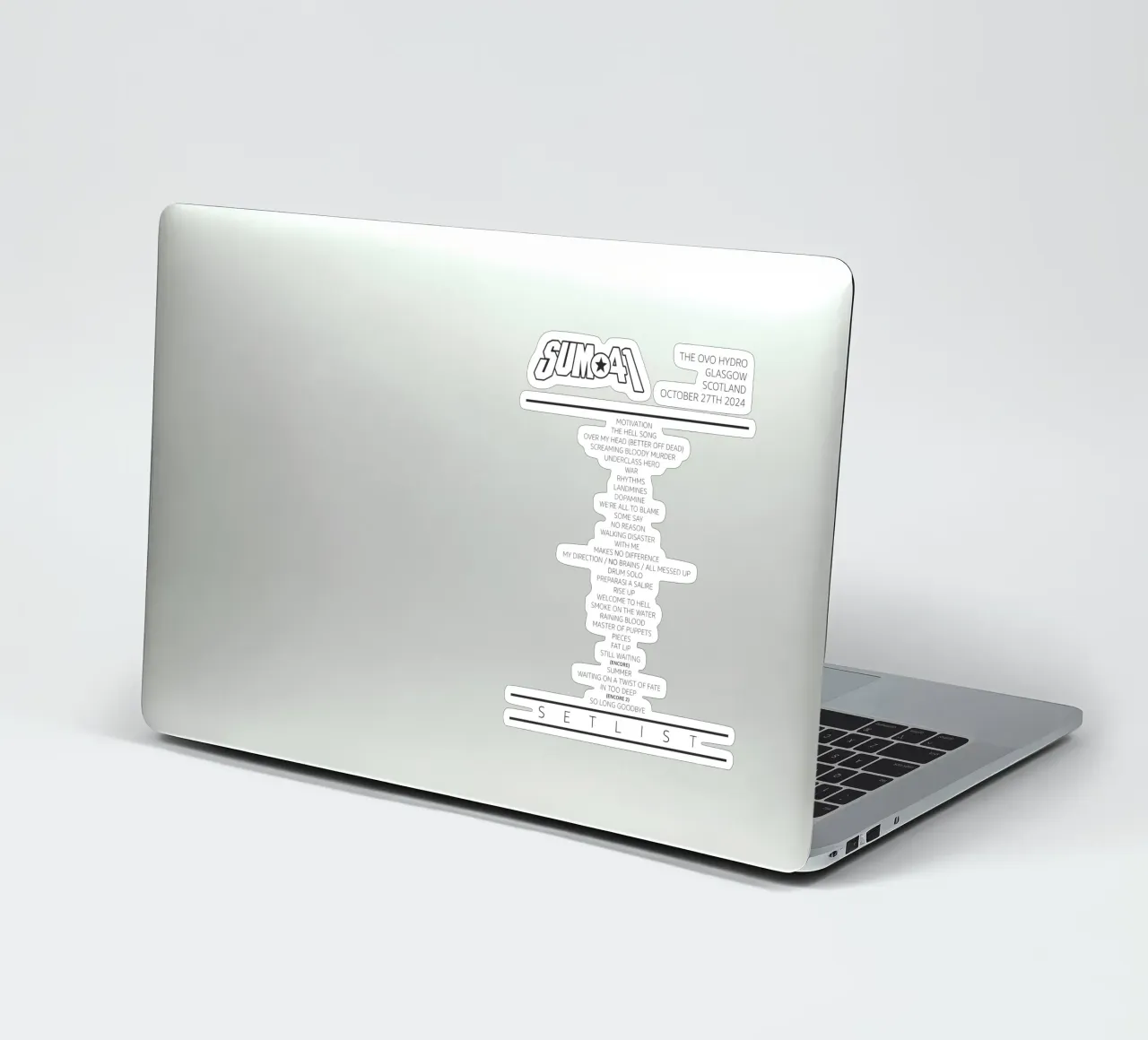 Sum 41 Tour Setlist Glasgow Scotland adesivo da lindacleveland