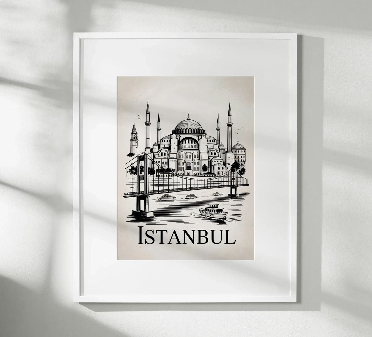 Istanbul schwarz weiß Reiseposter Poster von Vintage Travel Art