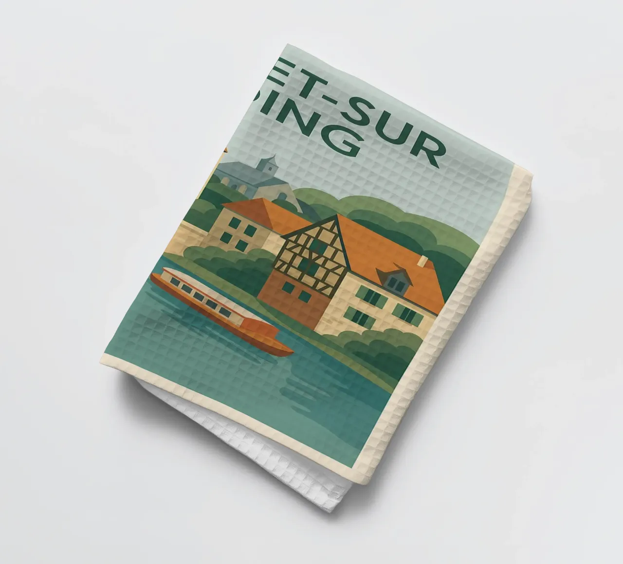 Moret-sur-Loing - La serenità del fiume alla francese canovaccio da cucina da JETLAG | affiches voyage