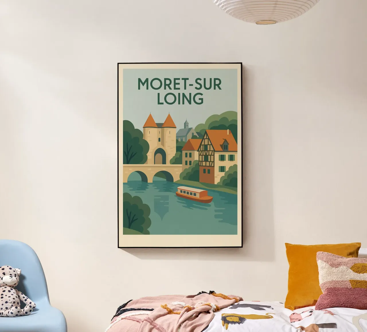 Moret-sur-Loing - La serenità del fiume alla francese plexiglass da JETLAG | affiches voyage