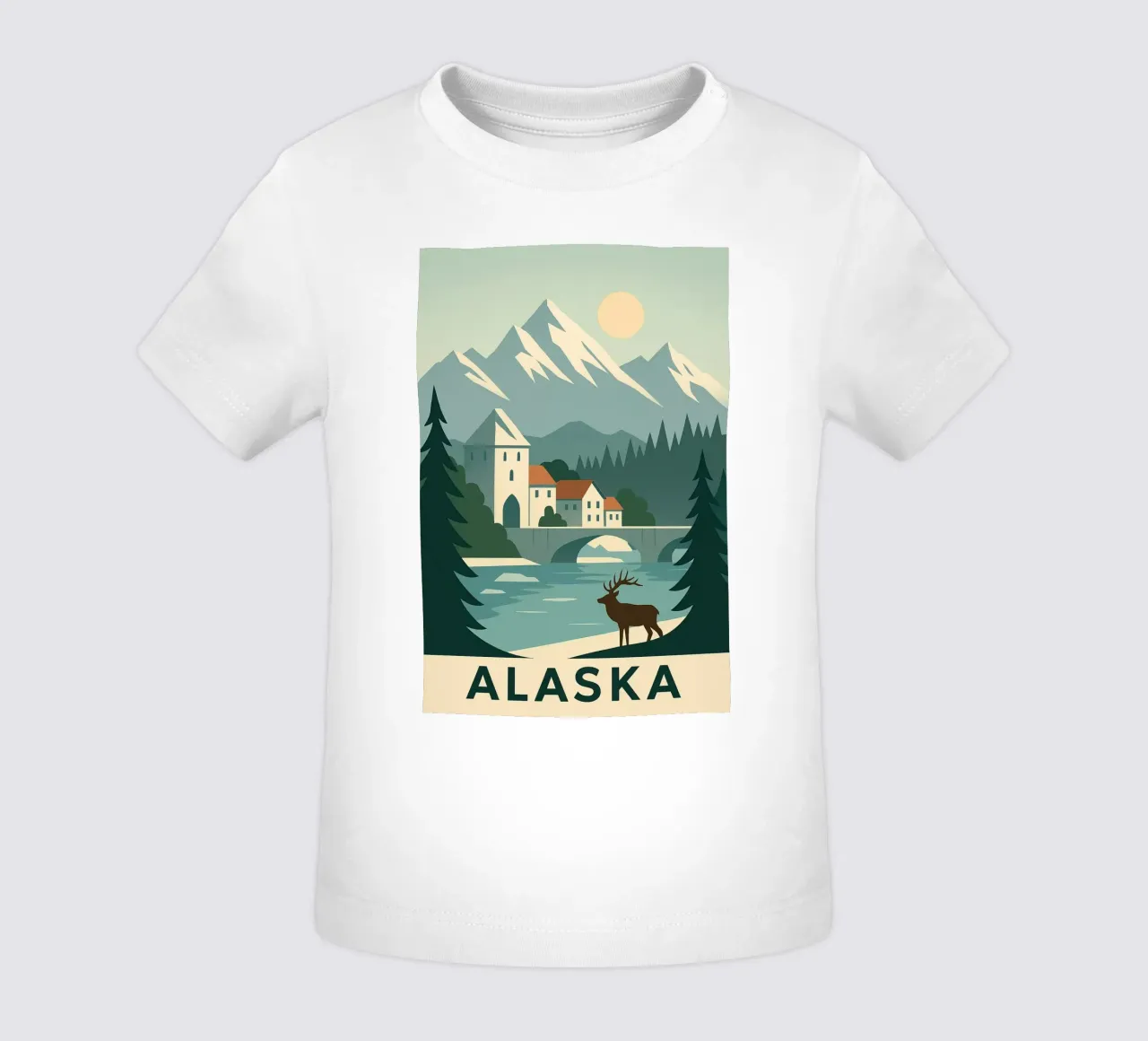 Alaska - Maestosità ghiacciata e silenzio boreale maglietta neonato da JETLAG | affiches voyage
