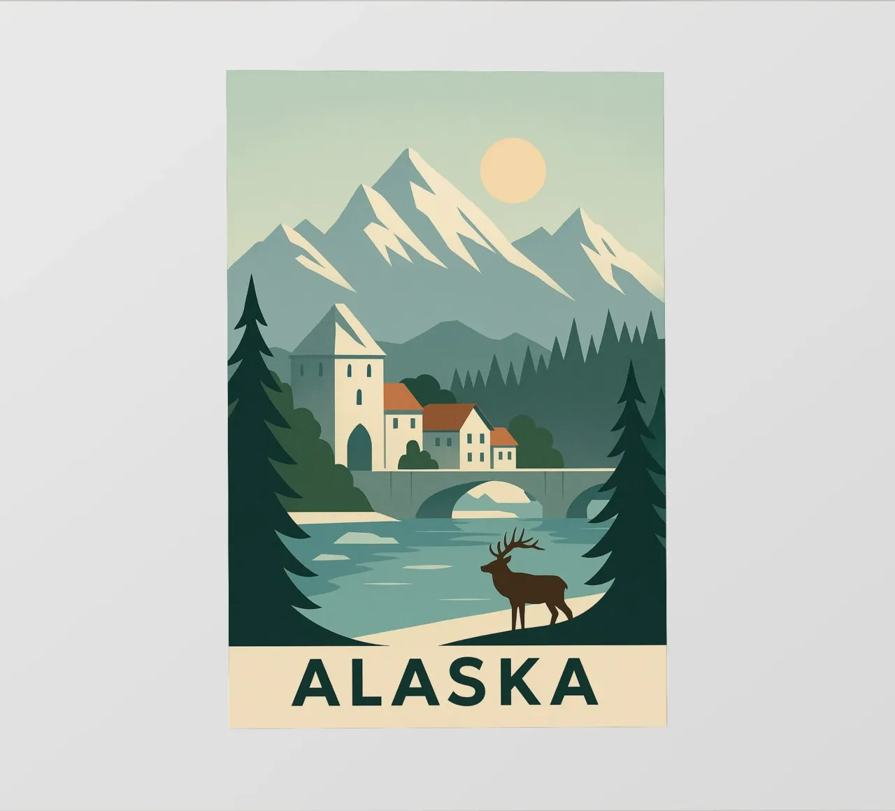 Alaska - Maestosità ghiacciata e silenzio boreale pellicola backlit da JETLAG | affiches voyage