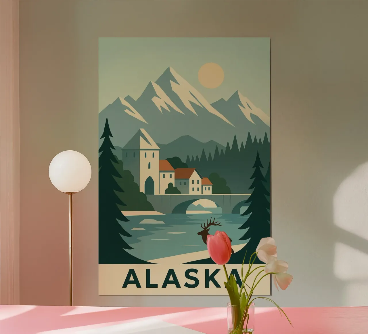 Alaska - Maestosità ghiacciata e silenzio boreale poster con telaio in legno da JETLAG | affiches voyage