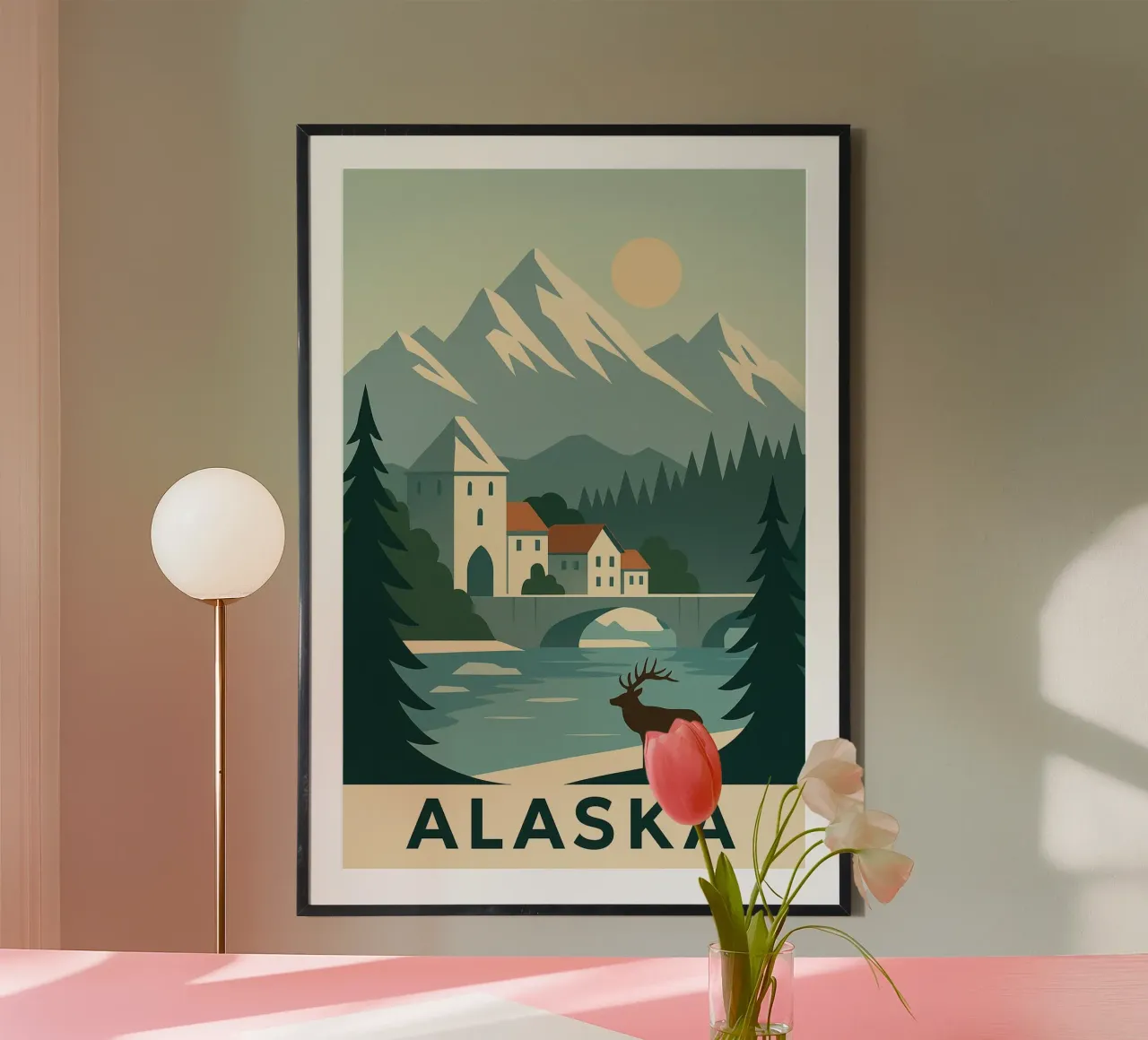 Alaska - Maestosità ghiacciata e silenzio boreale poster con telaio in legno da JETLAG | affiches voyage