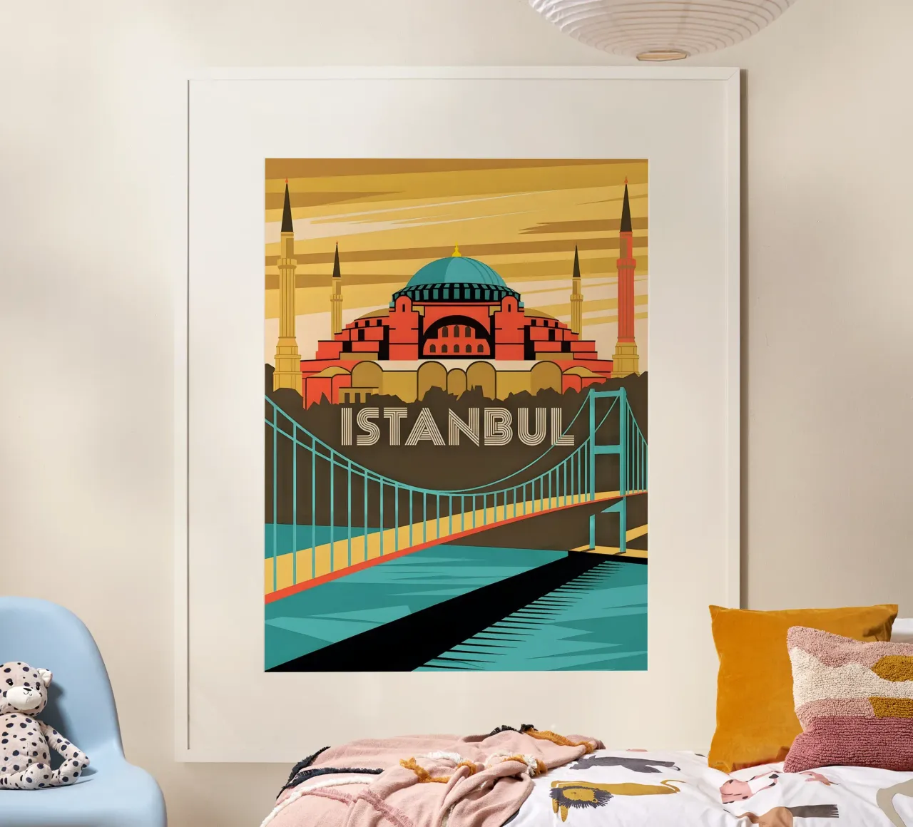 Istanbul retro Reiseposter poster con telaio in legno da Vintage Travel Art